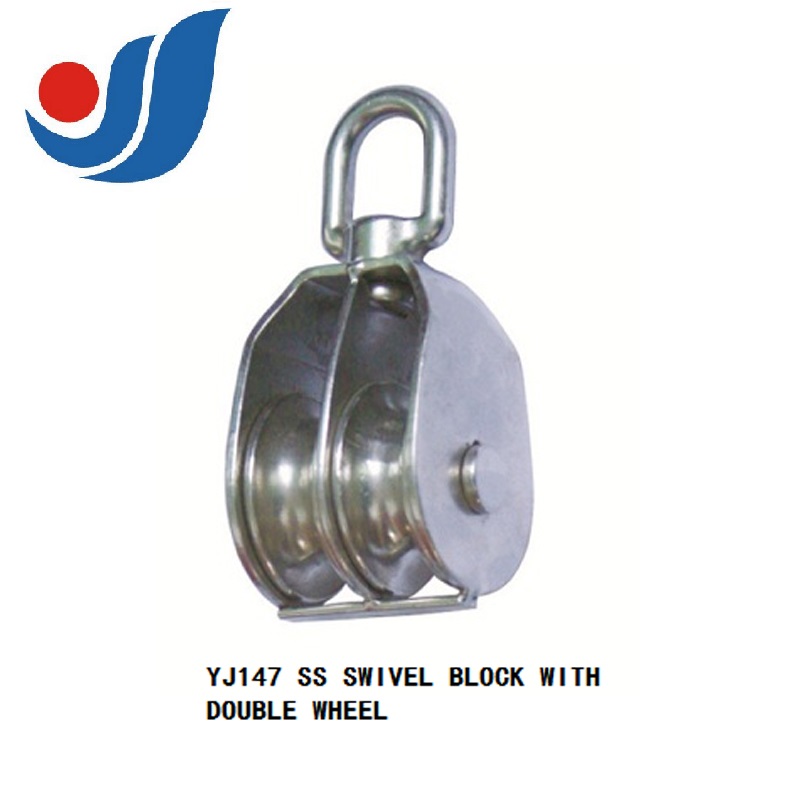 YJ147 SS SWIVEL BLOCK WITH DOUBLE WHEEL