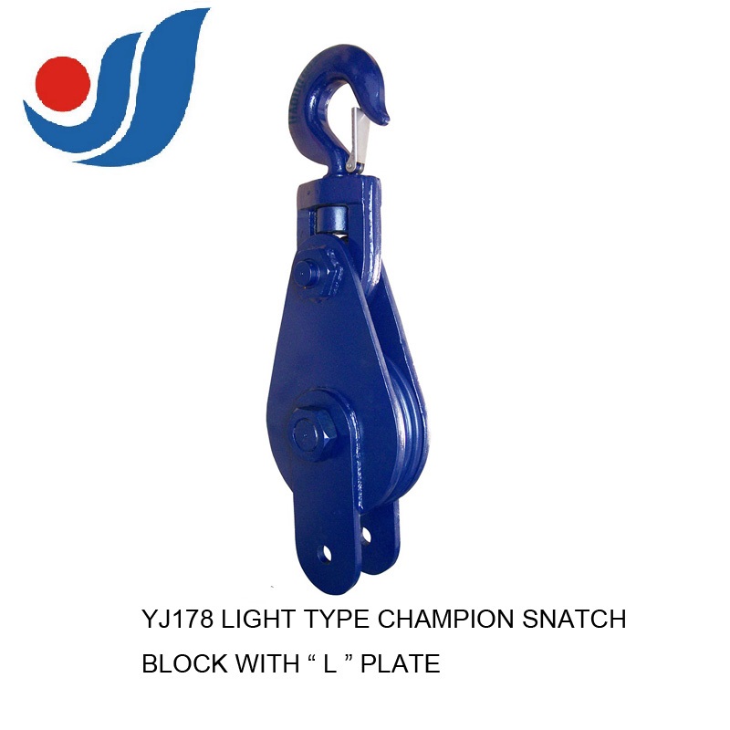 H418 Light Type Champion Snatch Block Single Sheave with Hook with